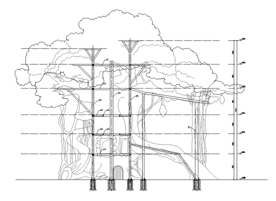 【案例分析】佛山某游乐场钢结构树屋设计